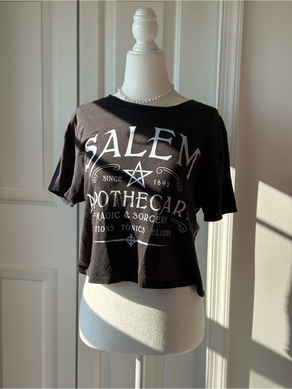 Salem Apothecary Black Graphic Crop Top